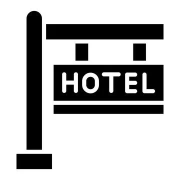 Hotel Sign Vector Icon Design Illustration Stock Illustration