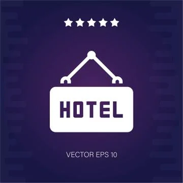 Hotel sign vector icon Stock Illustration