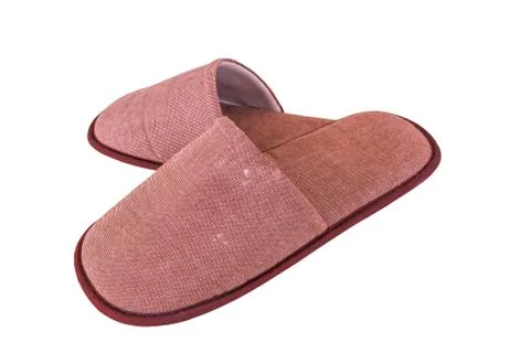 Hotel slipper on white background Stock Photos