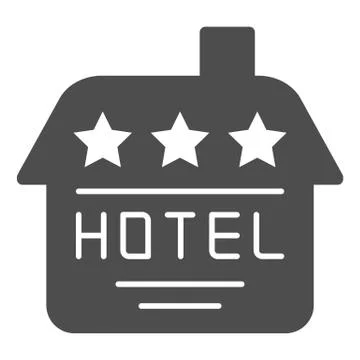 Hotel solid icon. House vector illustration isolated on white. Building glyph Stock Illustration