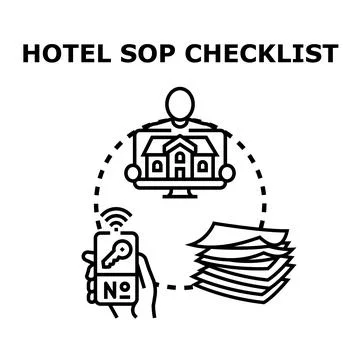 Hotel sop checklist managing digital access and documents Stock Illustration