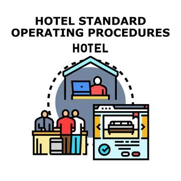 Hotel standard operating procedures management system concept Stock Illustration