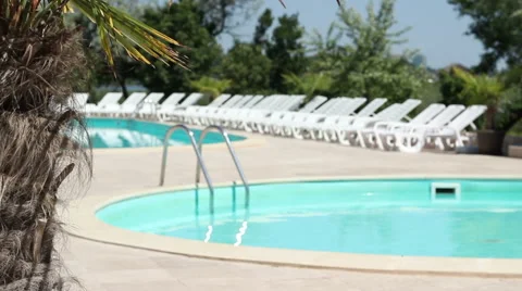 Hotel Sunny Poolside Stock Footage 51015735