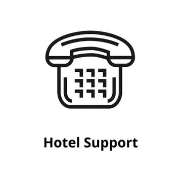 Hotel support thin line icon Illustrazione stock