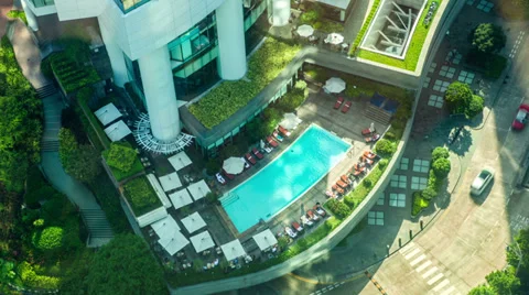 Hotel swimming pool Stock Footage 35525295