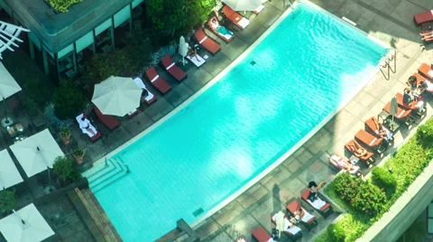 Hotel swimming pool Stock Footage 35525469