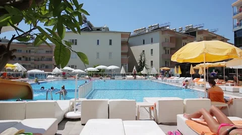 Hotel Swimming Pool Video stock 57700370