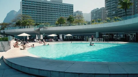 Hotel Swimming Pool Stock Footage 262826723
