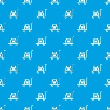 Hotel trolley pattern vector seamless blue Illustrazione stock