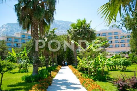 Hotel in Turkey, mountains. Stock Photos