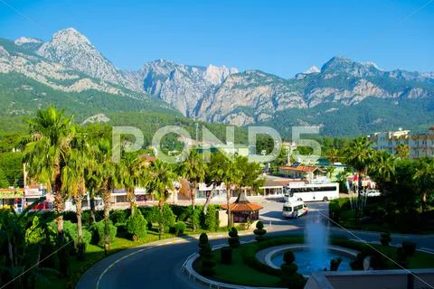 Hotel in Turkey, mountains. Stock Photos