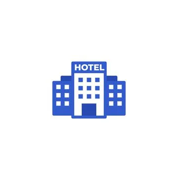 Hotel vector icon on white Stock Illustration