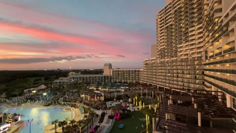 Hotel view at sunset, Orlando Stock Footage 261081887