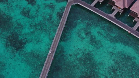 Hotel on the water in the Maldives Stock Footage 282091413