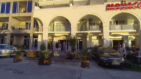 The hotel is on the waterfront Stock Footage 72221317