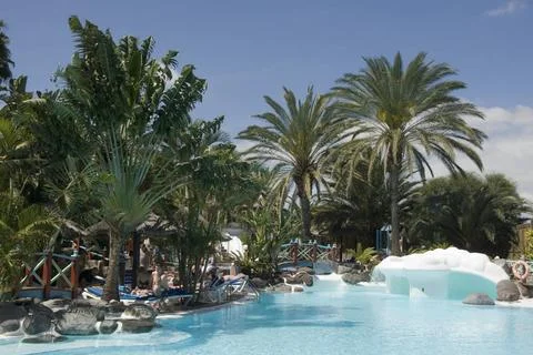  Hotelanlage Spanien, Kanarische Inseln, Gran Canaria, Playa del Ingles, H... Stock Photos