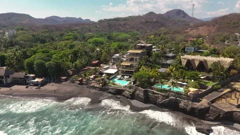 Hotels along beach Stock Footage 333201371