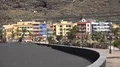 Hotels and volcanic beach at Tazacorte cliffs in La Palma island Spain 4k or 4k+ Resolution