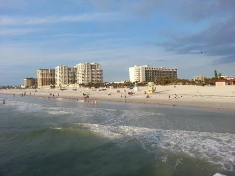 Hotels on Beach 库存照片