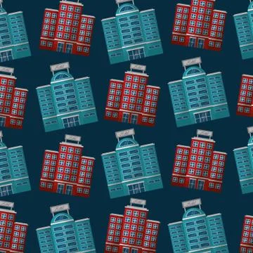 Hotels building facade accommodation background Ilustración de archivo
