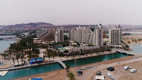 Hotels on the coastline Video stock 107788586