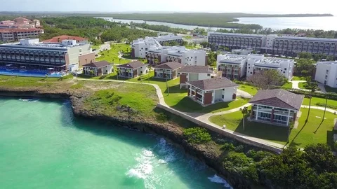 Hotels on the island Stock Footage 84250534