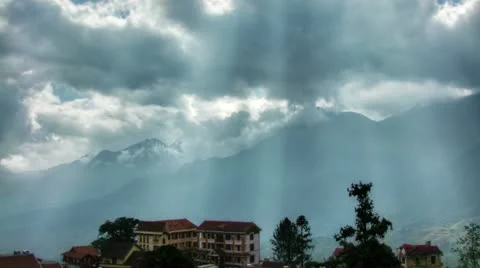 Hotels in mountains time lapse Stock Footage 11333035