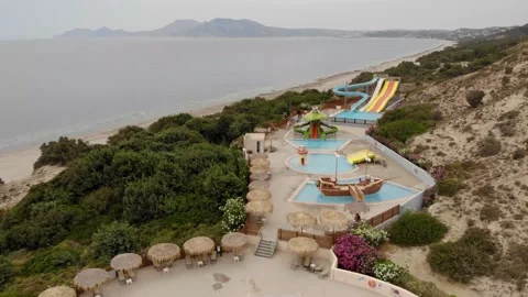 Hotels pools from above. Top down view. Stock Footage 155614428