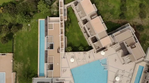 Hotels pools from above. Top down view. Stock Footage 155614462