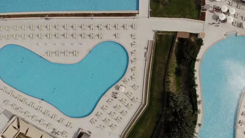 Hotels pools from above. Top down view. Stock Footage 155614596