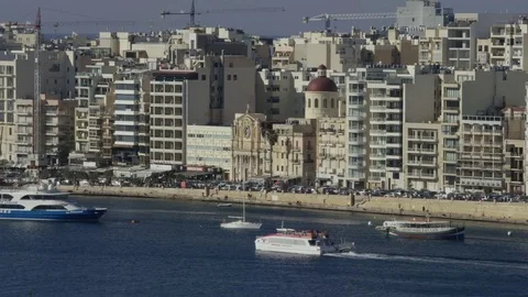 Hotels by the sea shore Stock Footage 74659416