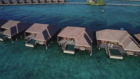 Hotels on the water in the Maldives Stock Footage 243556987