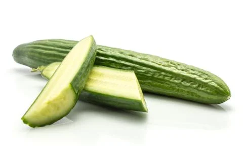 Hothouse cucumber isolated on white Foto stock