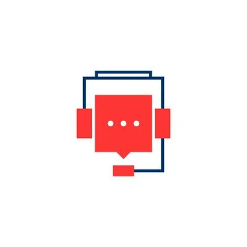Hotline abstract logo with speech buble Stock Illustration