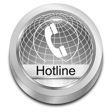 Hotline Button - 3D illustration Stock Illustration