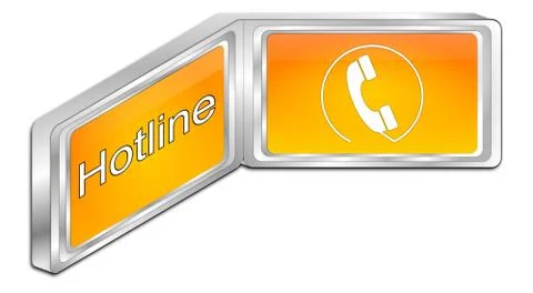 Hotline Button - 3D illustration Stock Illustration