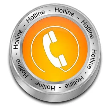 Hotline Button - 3D illustration Illustrazione stock