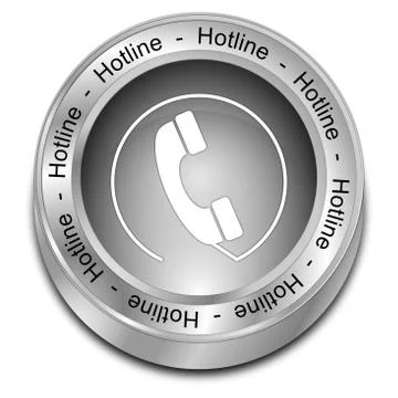 Hotline Button - 3D illustration Stock Illustration