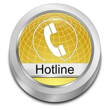 Hotline Button - 3D illustration Stock Illustration