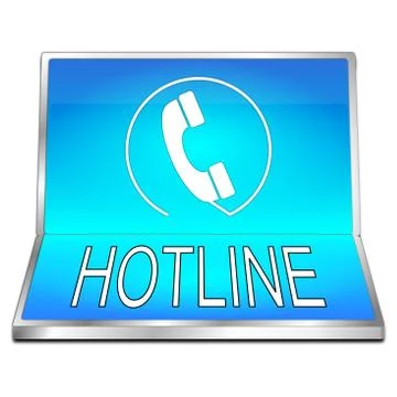 Hotline Button - 3D illustration Stock Illustration