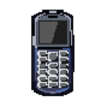 Hotline button phone game pixel art vector illustration Illustration