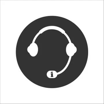 Hotline call center, information support icon. Flat style graphic design Stock Illustration