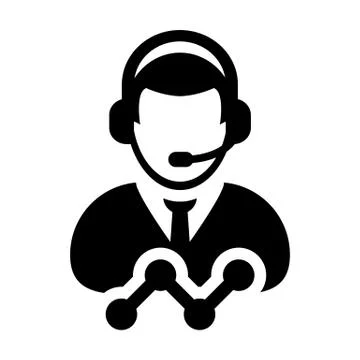 Hotline icon vector male data customer support service person profile avatar  Illustrazione stock