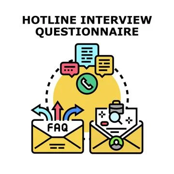Hotline interview questionnaire process for customer support 스톡 일러스트