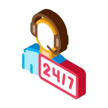 Hotline Man Support Postal Transportation Company isometric icon vector Stock Illustration