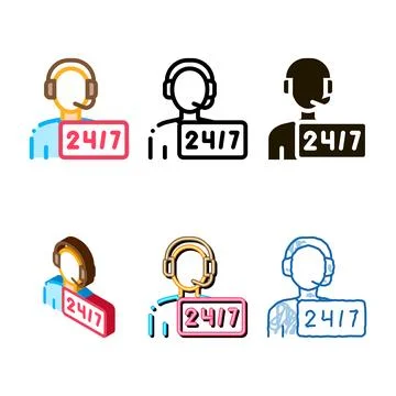 Hotline man support postal transportation company icon vector multistyle Illustrazione stock