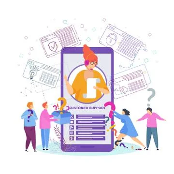 Hotline operator advises client. Online global technical support. Illustrazione stock