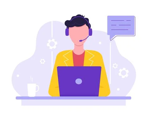 Hotline operator, manager Stock Illustration