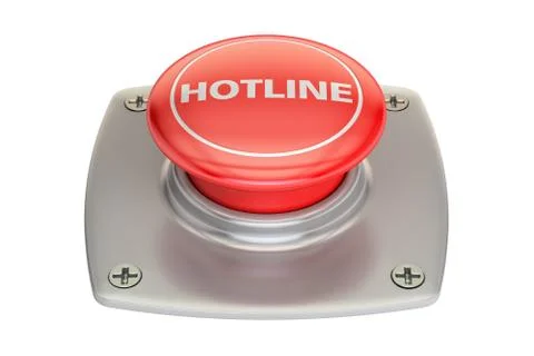 Hotline red button, 3D rendering Stock Illustration