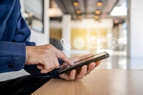 Hotline service, Customer support hotline Contact us people connection. Bus.. Stock Photos